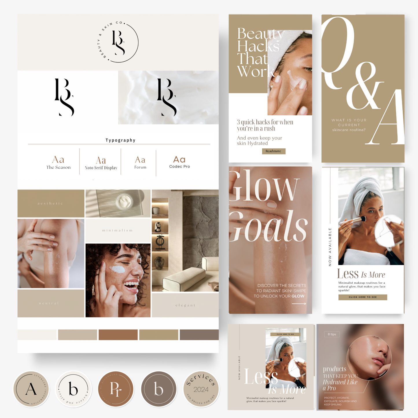 Betaalbare brandkit met logo, moodboard en Instagram posts