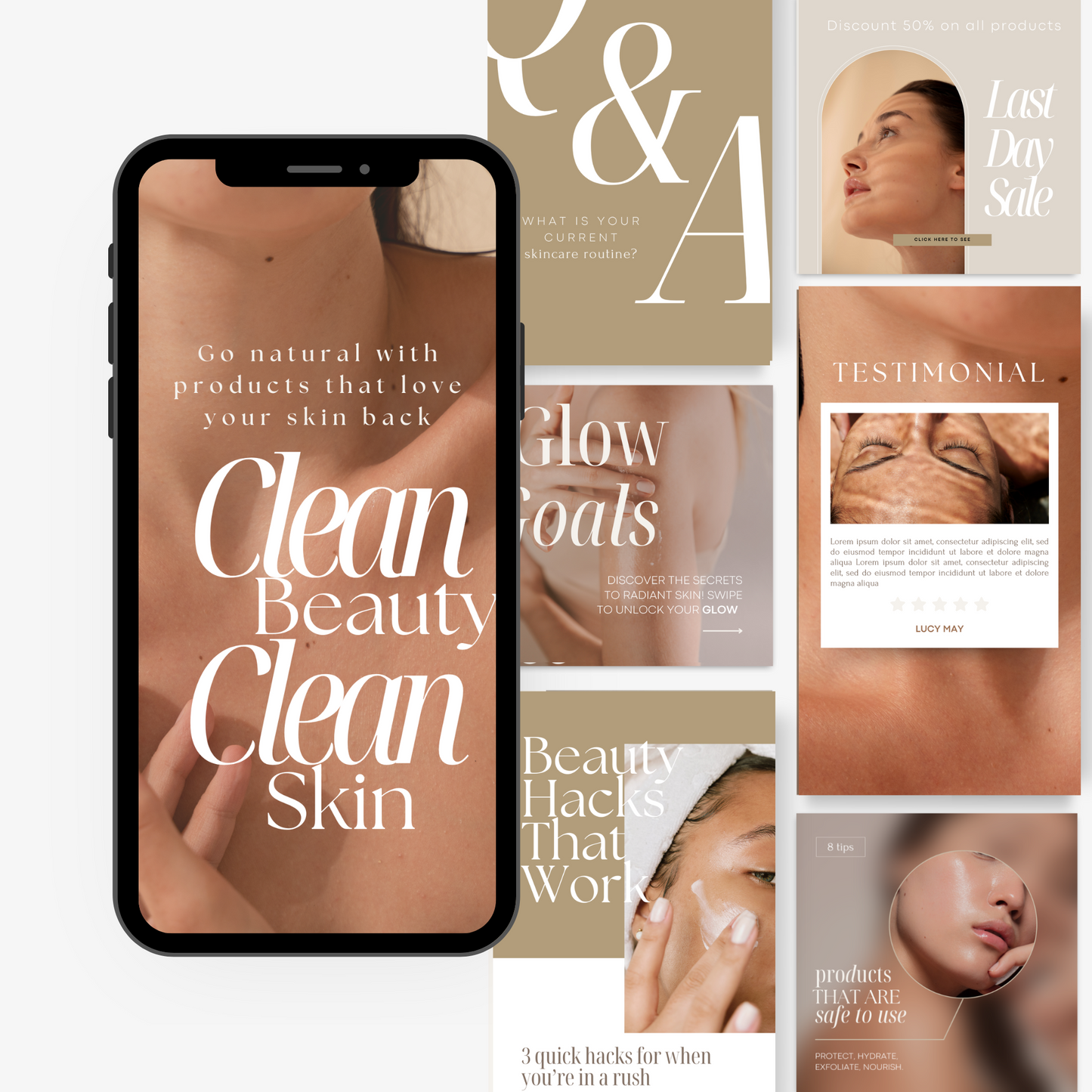 Neutrale brandkit met Instagram templates