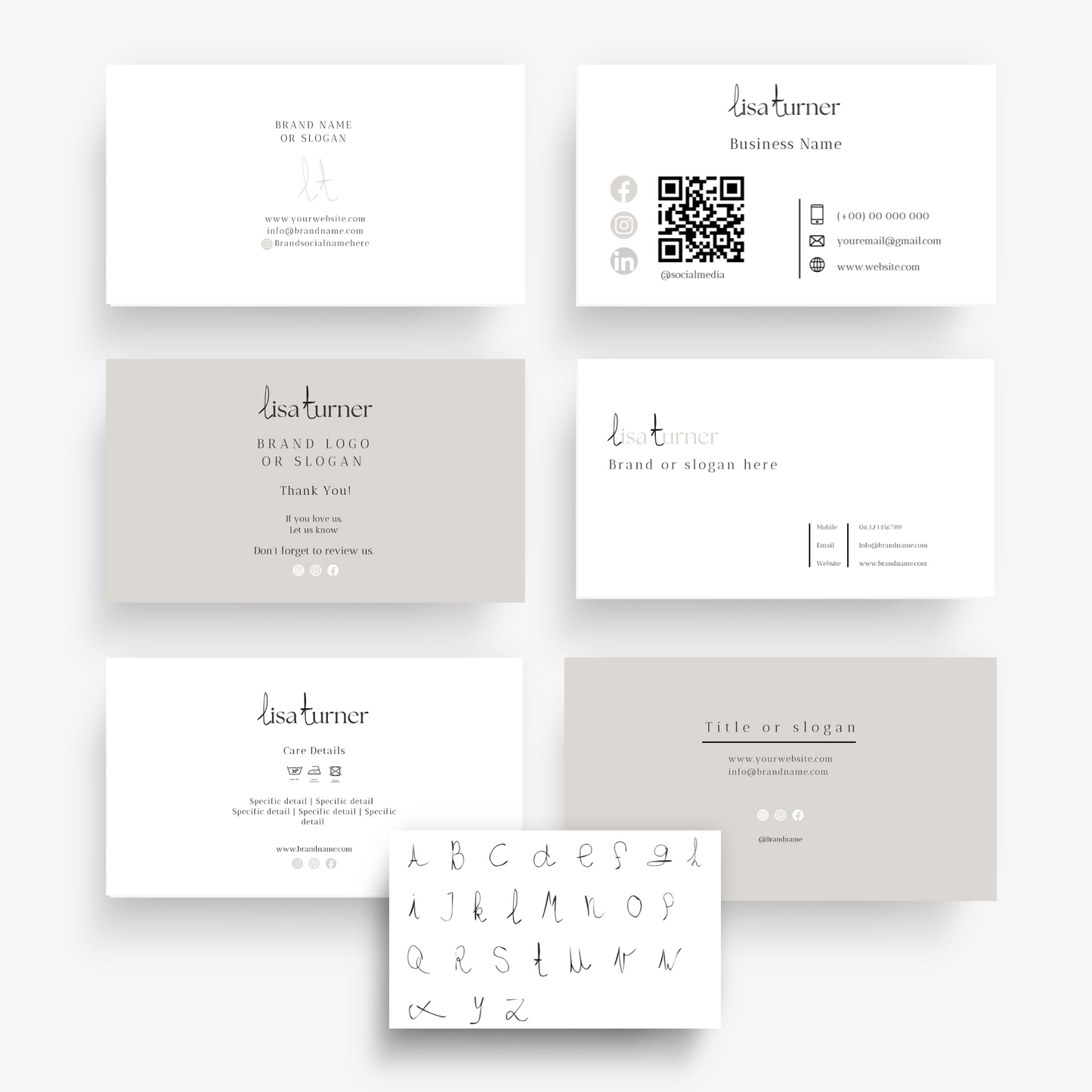 7-in-1 visitekaartjes bundel voor elke gelegenheid met gratis letters