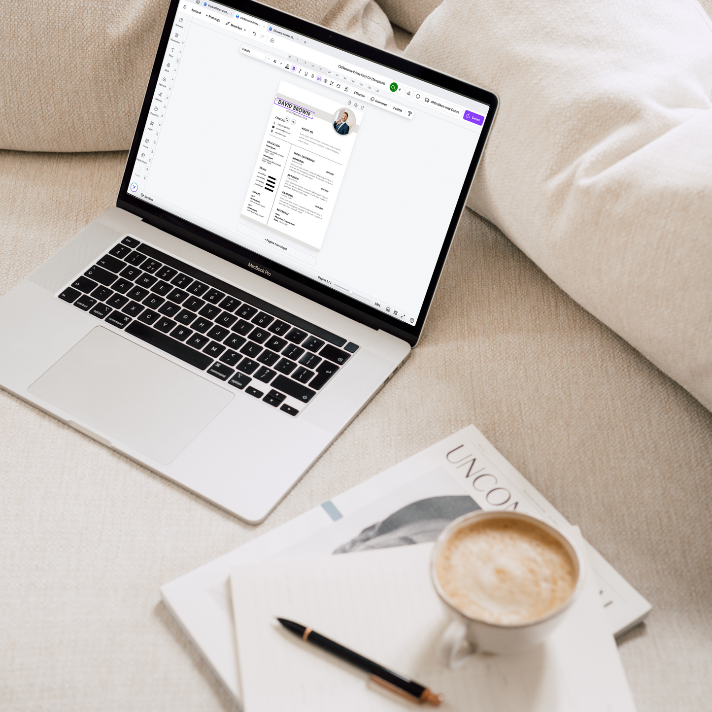 Professioneel CV-sjabloon voor jobzoekers, snel aanpasbaar en modern ontwerp