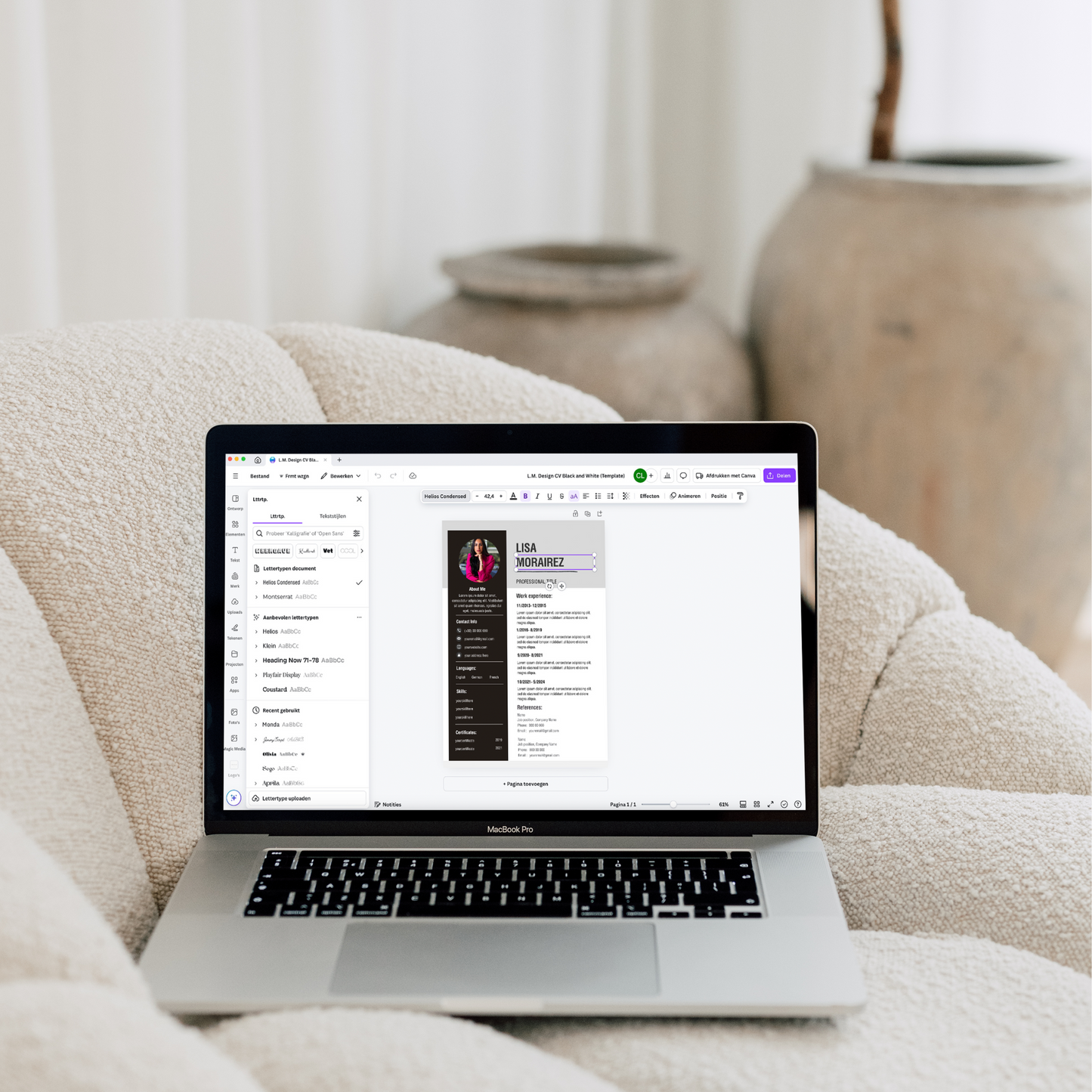 Digitaal aanpasbaar CV sjabloon voor carrière switch, Modern design