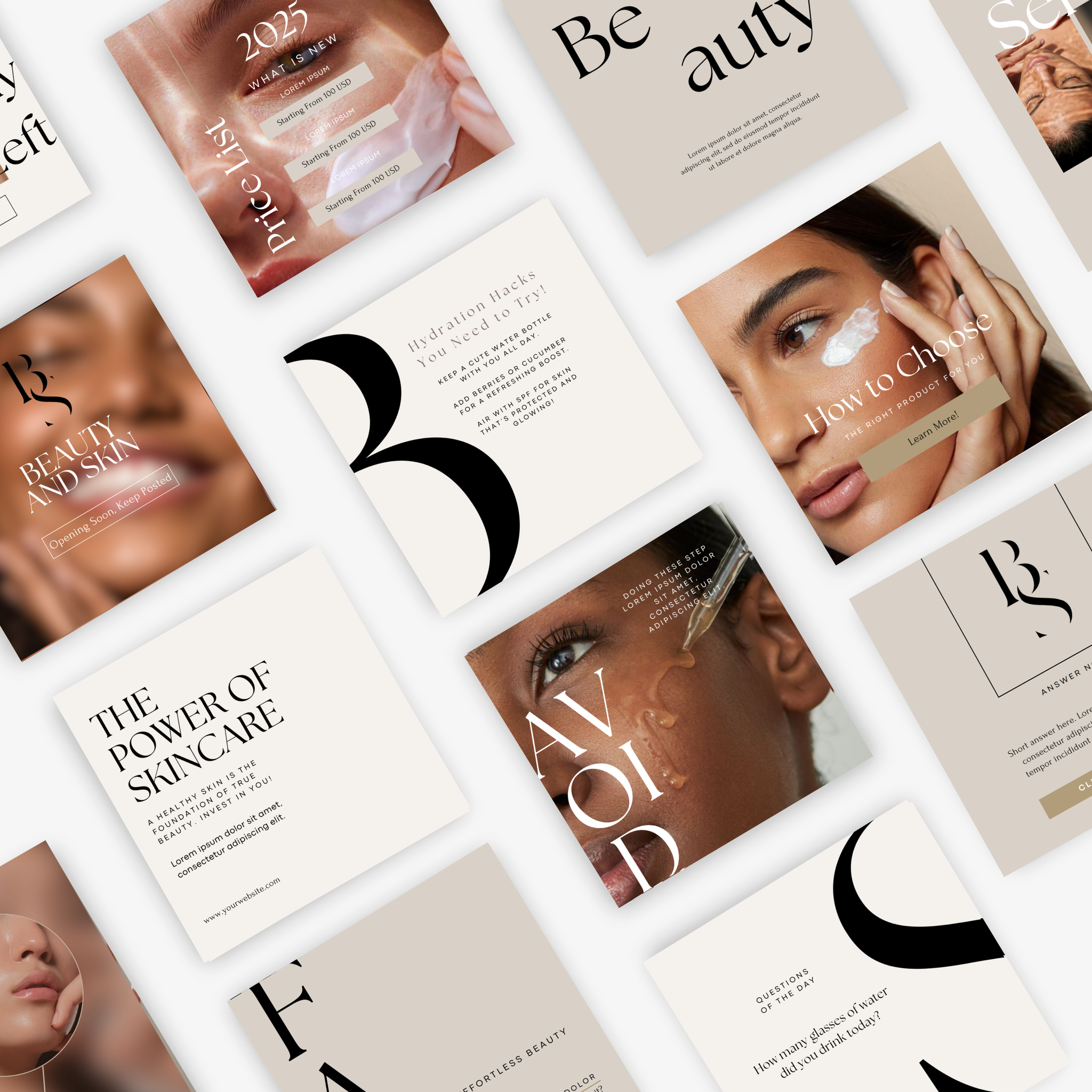 18-delige set met social media templates voor een professionele Instagram uitstraling