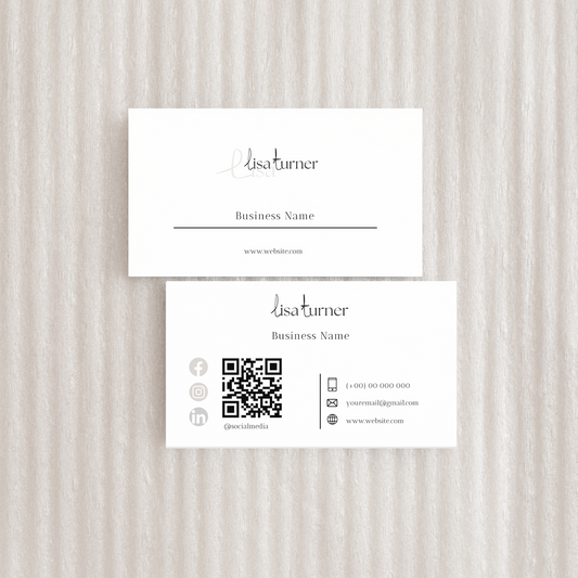 Aanpasbare visitekaartjes met QR-code en logo-optie