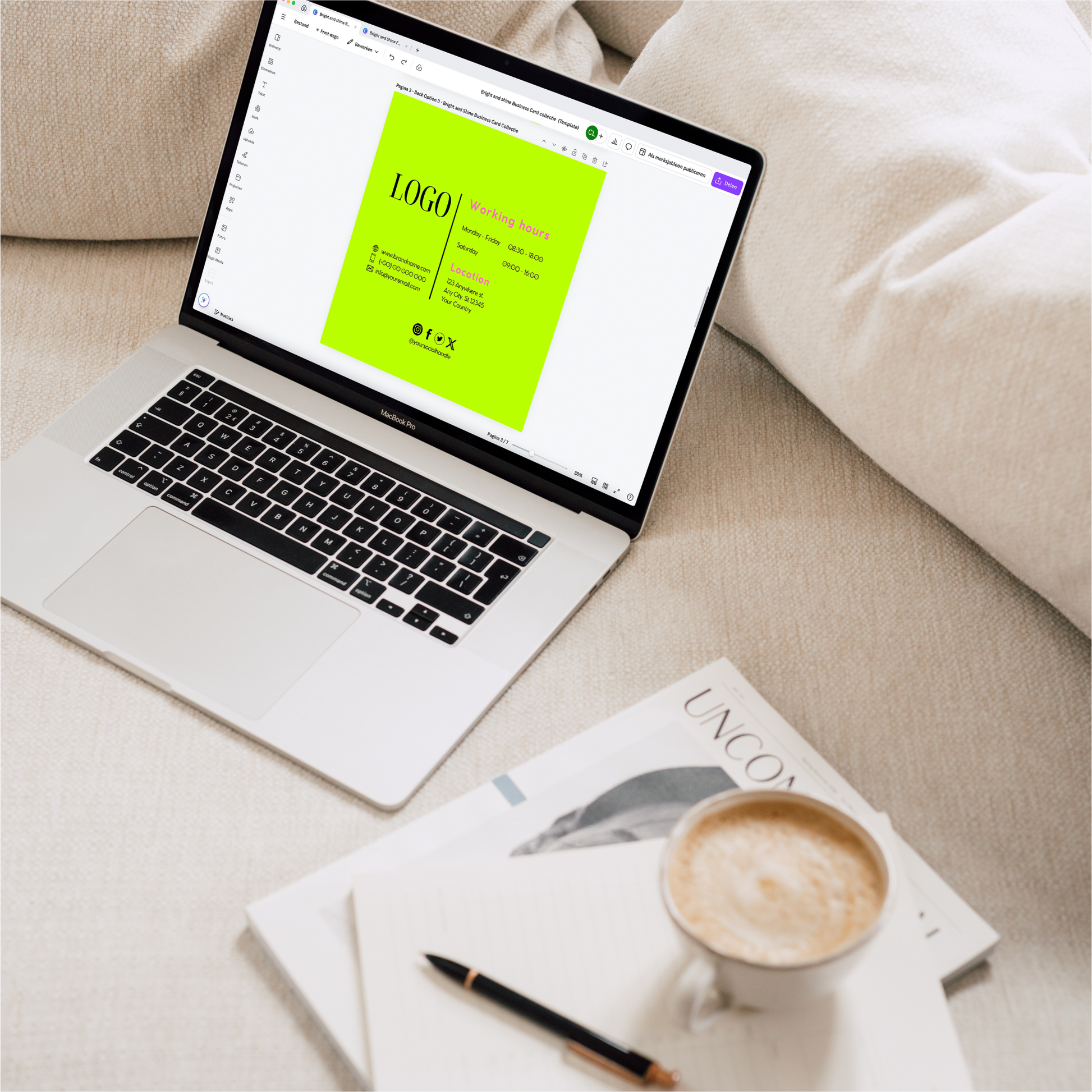 Direct te downloaden visitekaartje voor creatieve professionals