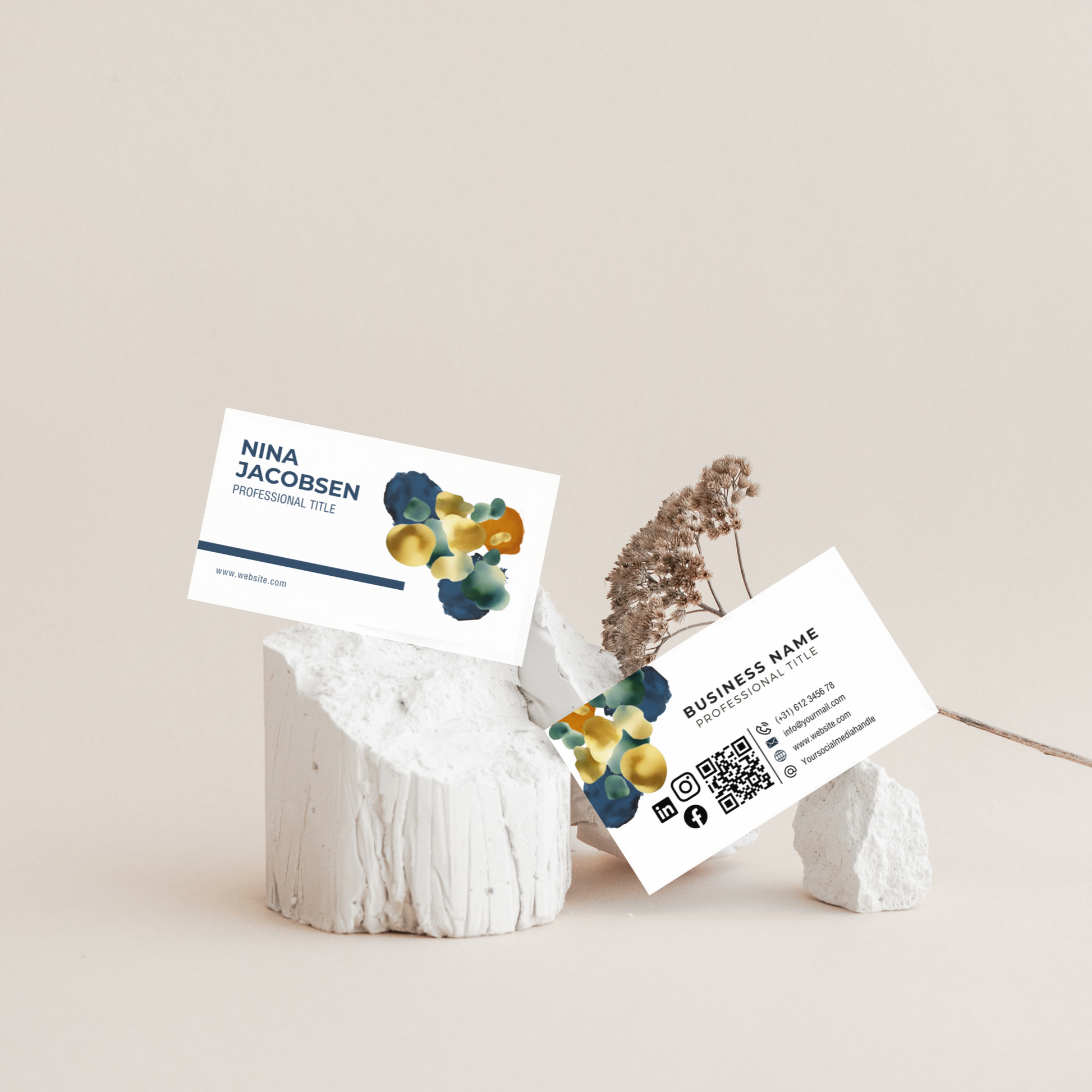 Unieke visitekaartjes met moderne designs en QR-code