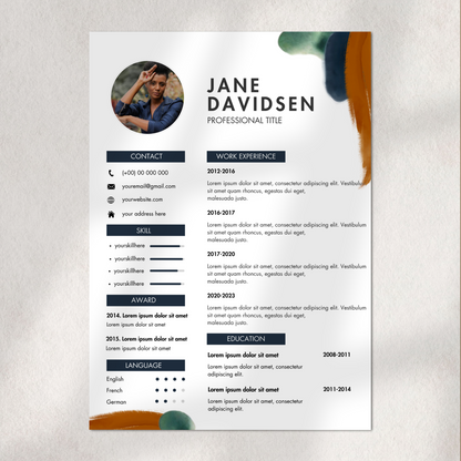 Direct downloadbare professionele CV met creatieve uitstraling
