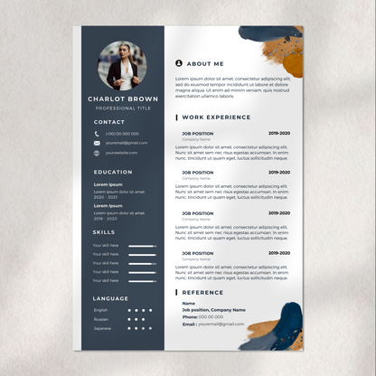 Aanpasbaar creatief CV template voor alle branches, beschikbaar in A4-formaat