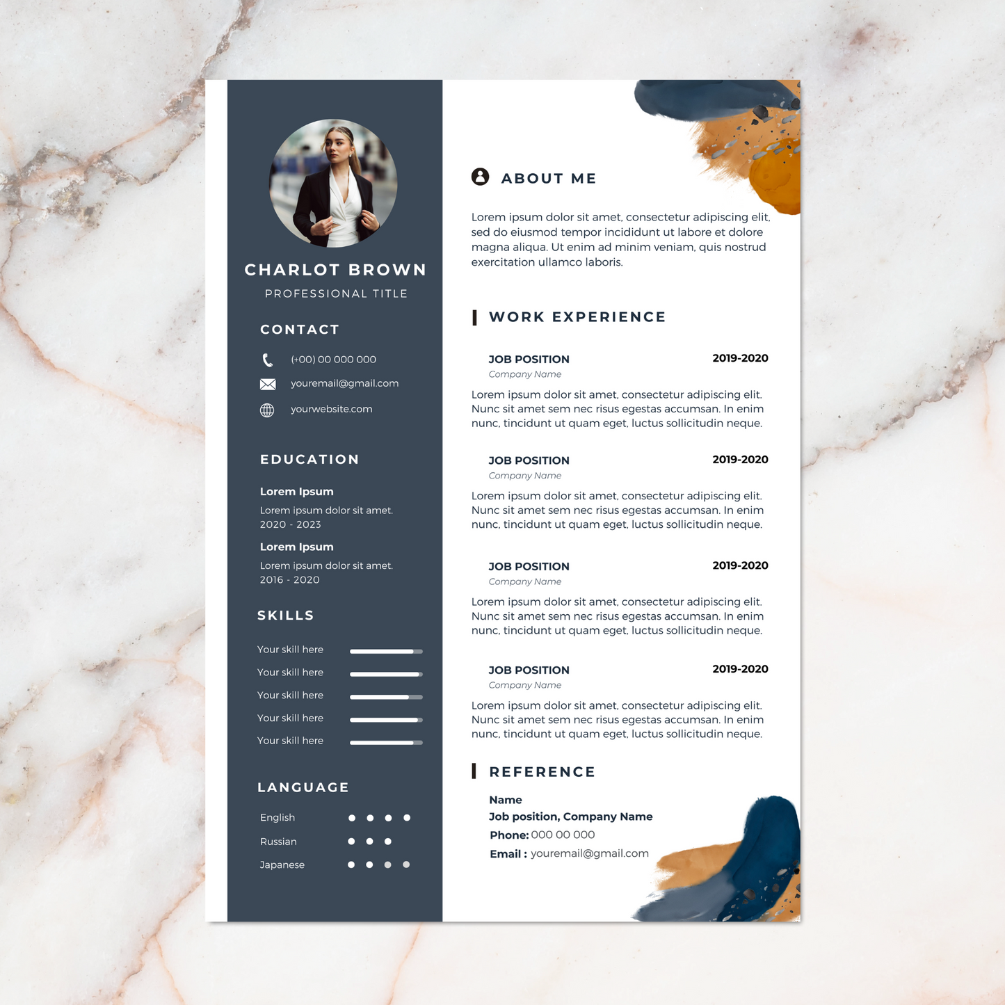 Een pagina CV-sjabloon in Canva, perfect voor een eerste indruk