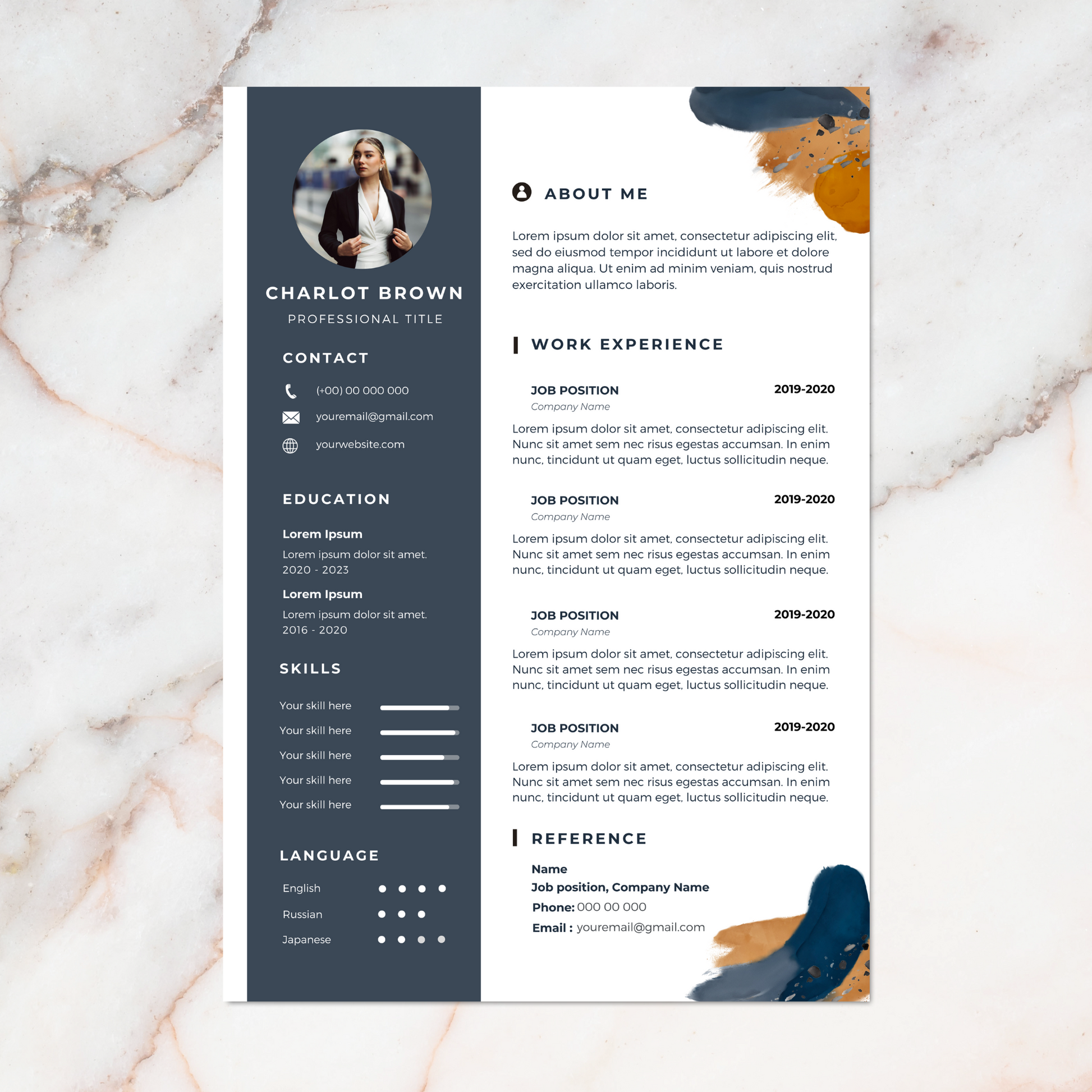 Een pagina CV-sjabloon in Canva, perfect voor een eerste indruk