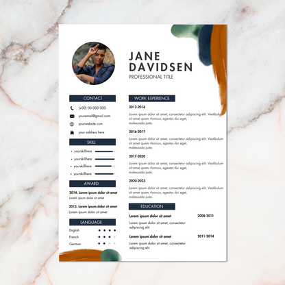 Digitaal CV sjabloon met profielfoto en Creatief ontwerp