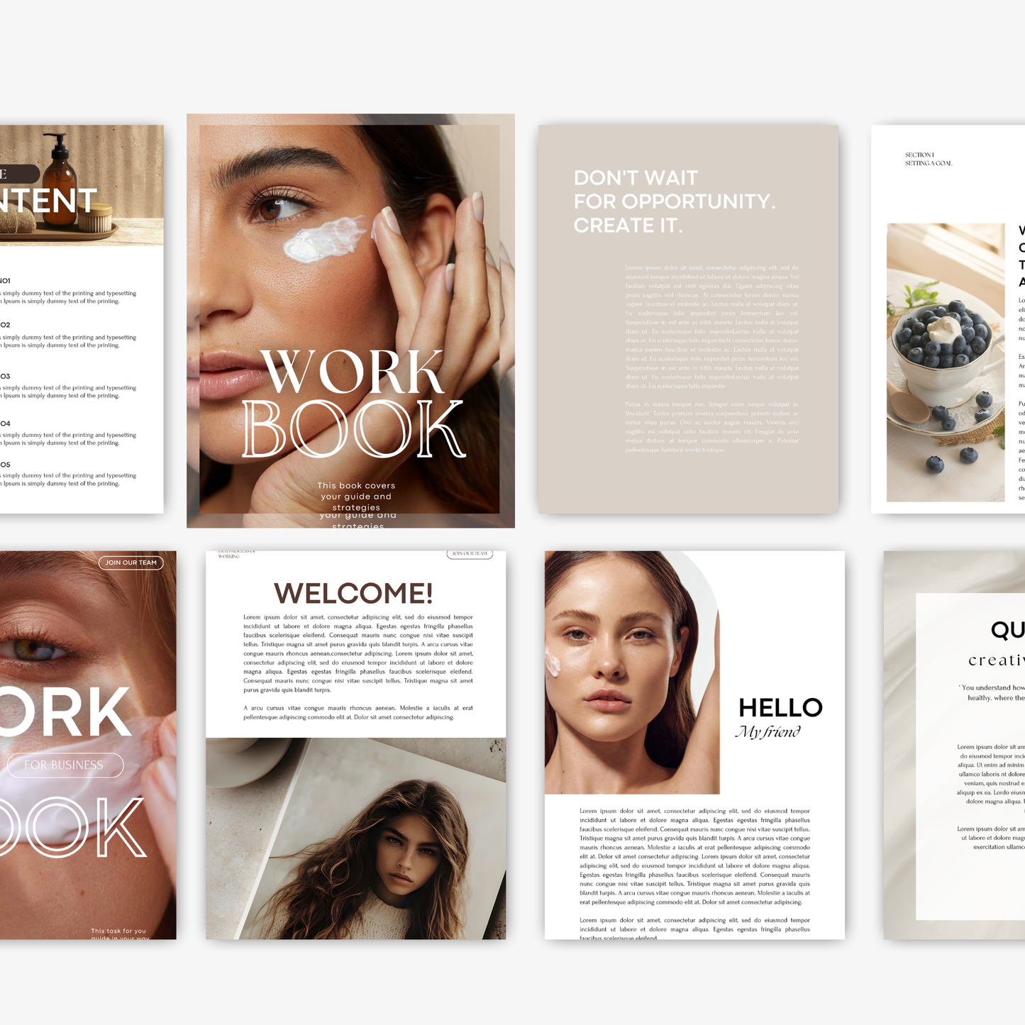 Complete set aanpasbare Ebook en werkboek templates voor Canva