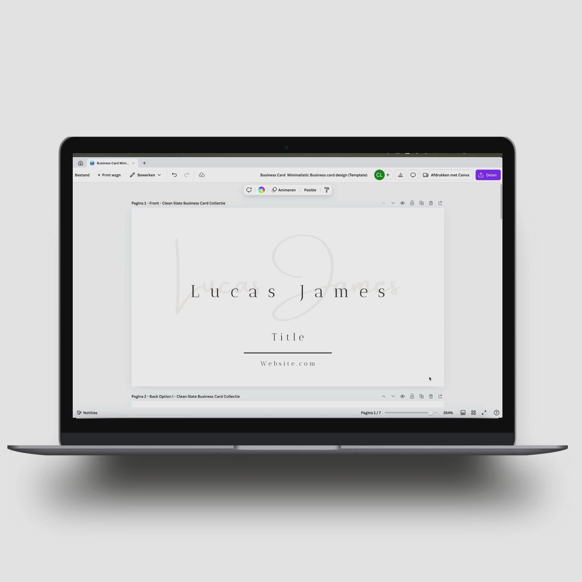Download en personaliseer heel simpel in Canva