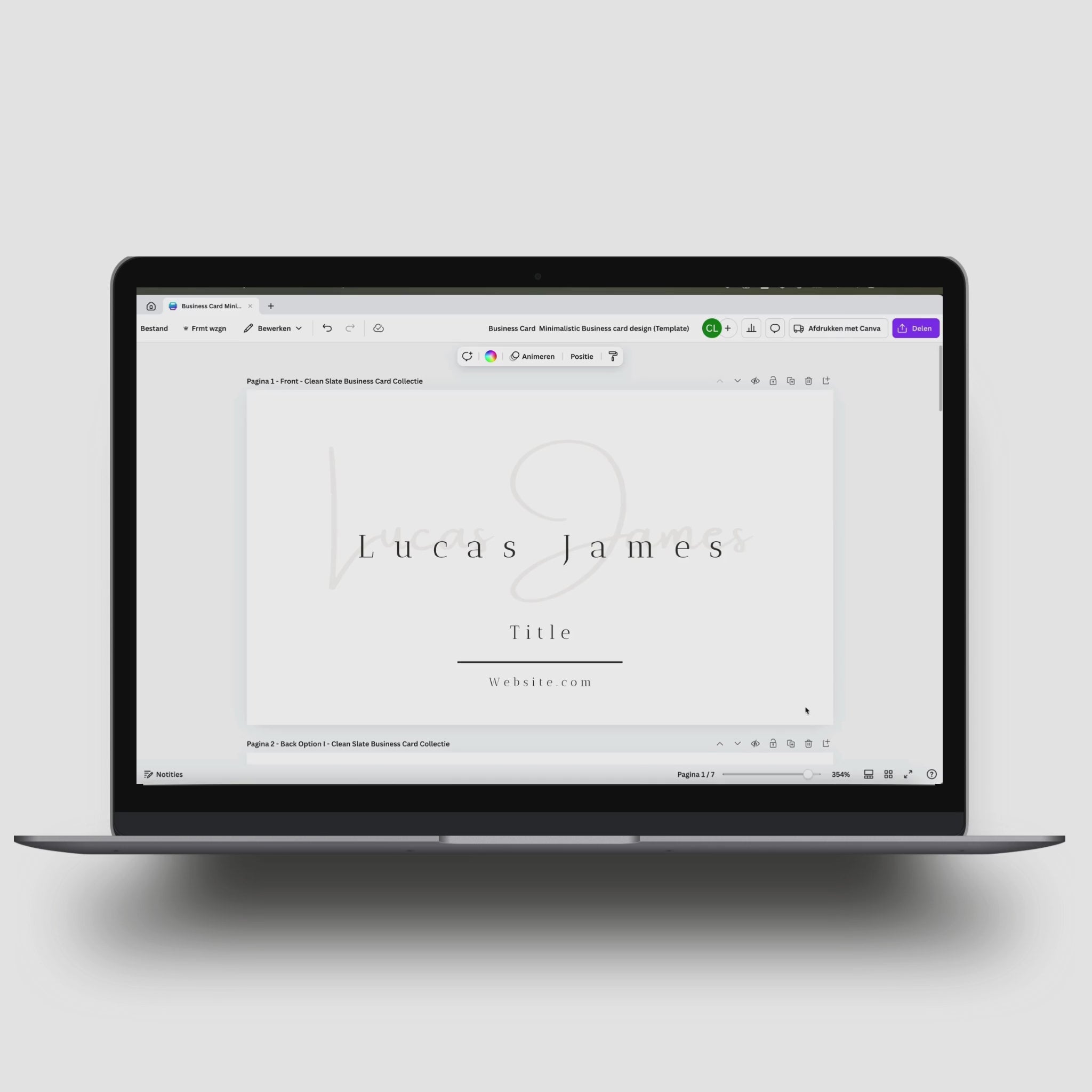 Download en personaliseer heel simpel in Canva