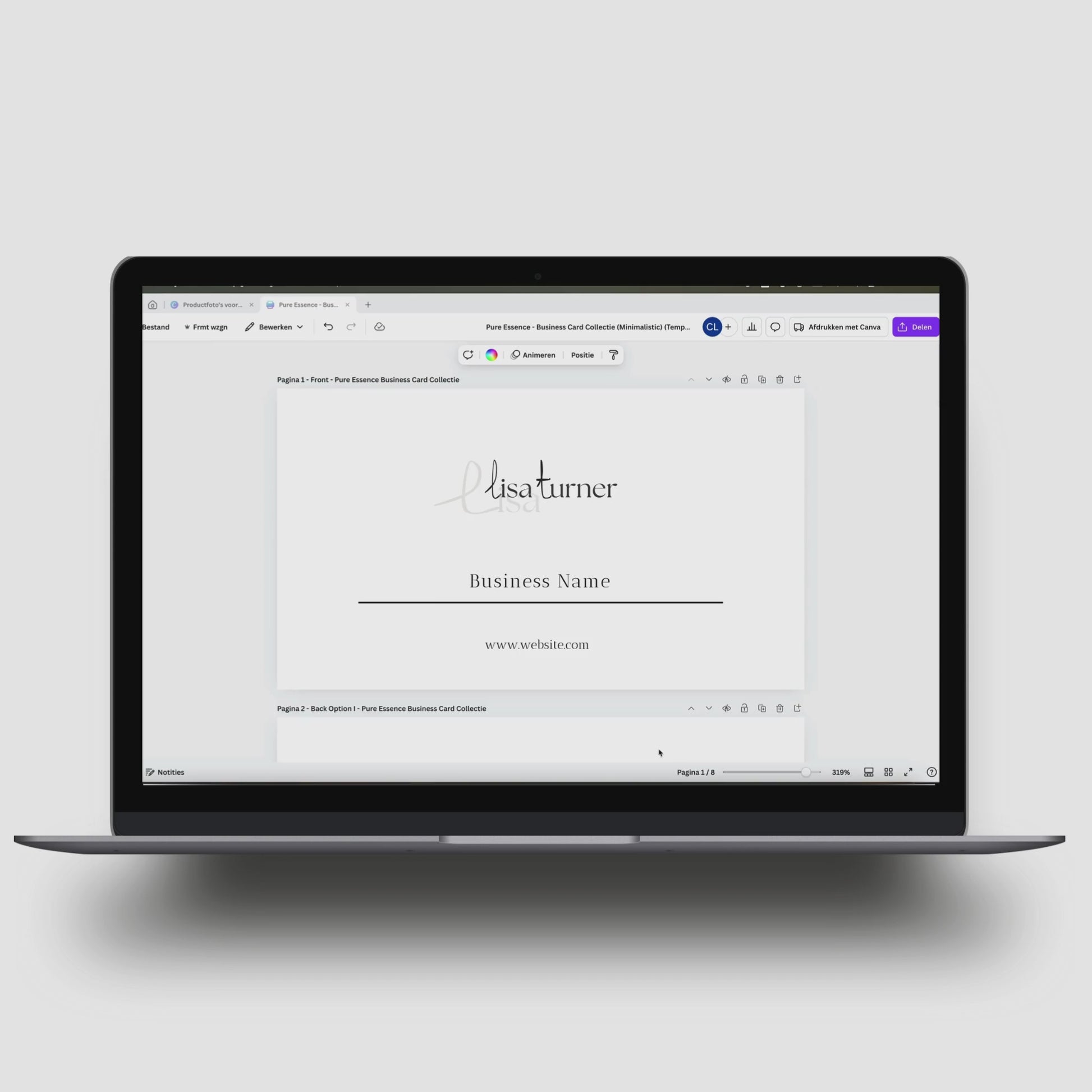Snel en eenvoudig aan te passen Business Card designs in Canva